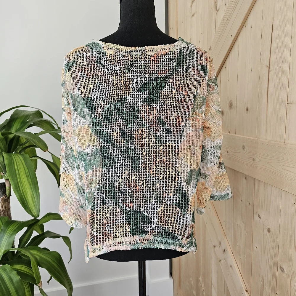 NINA LEONARD size M large button women's ‎ cover-up